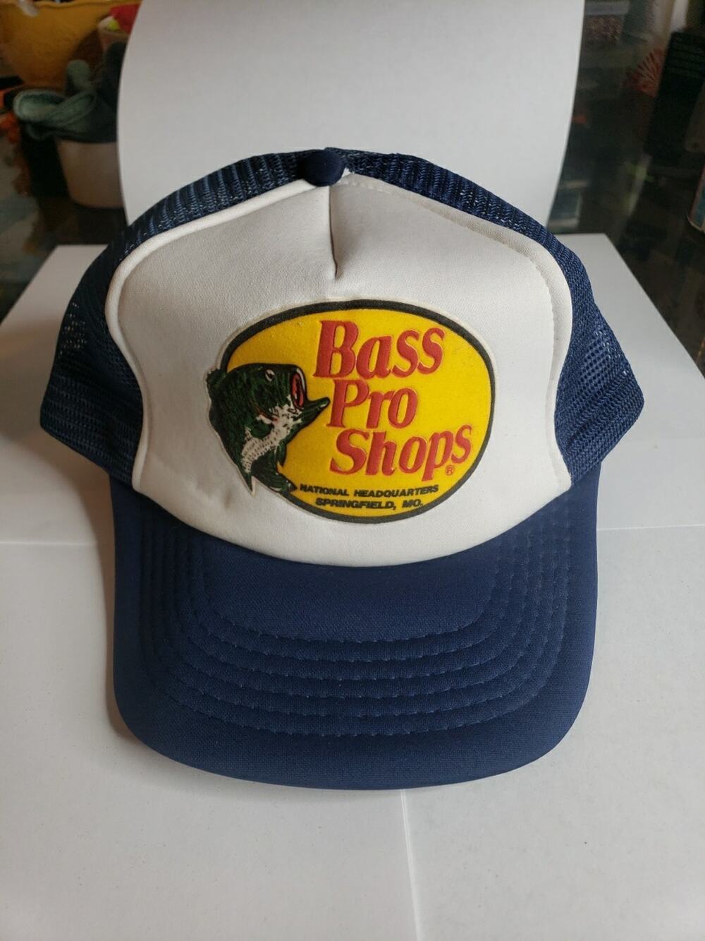 Bass Pro Shop Trucker Hat Vintage Baseball Cap Men’s Adjustable Blue Felt Logo